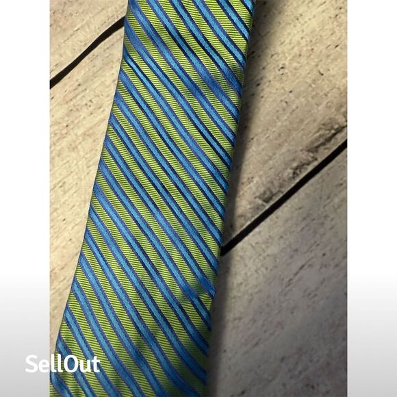 Ted Baker London Men's Blue Striped Silk Necktie - Picture 4 of 5